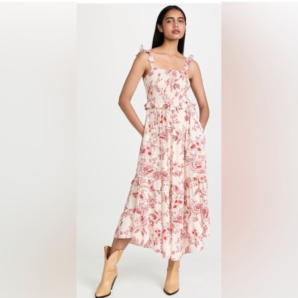 Lost + Wander Paradise Song Smocked Maxi Dress – Artisan Red – Size Small